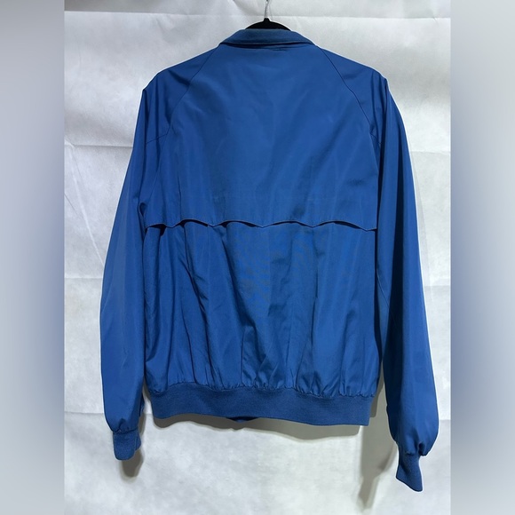 Vintage Izod Lacoste Men's L Bomber Jacket Plaid Lining Full Zip Mock Neck Blue - Picture 2 of 5